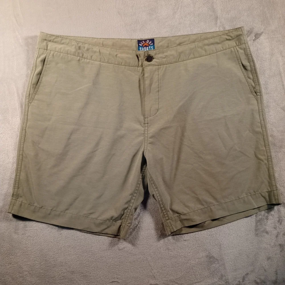 Faherty All Day Shorts Mens 42 Olive Green Hybrid Board Shorts Surf MSC0001-OLV